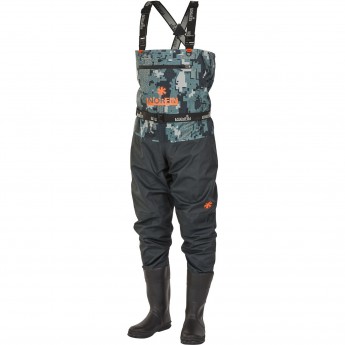 Полукомбинезон забродный NORFIN PILOT CAMO BOOTFOOT р.44-L с сапогами резина Полукомбинезон забродный NORFIN PILOT CAMO BOOTFOOT р.44-L с сапогами резина